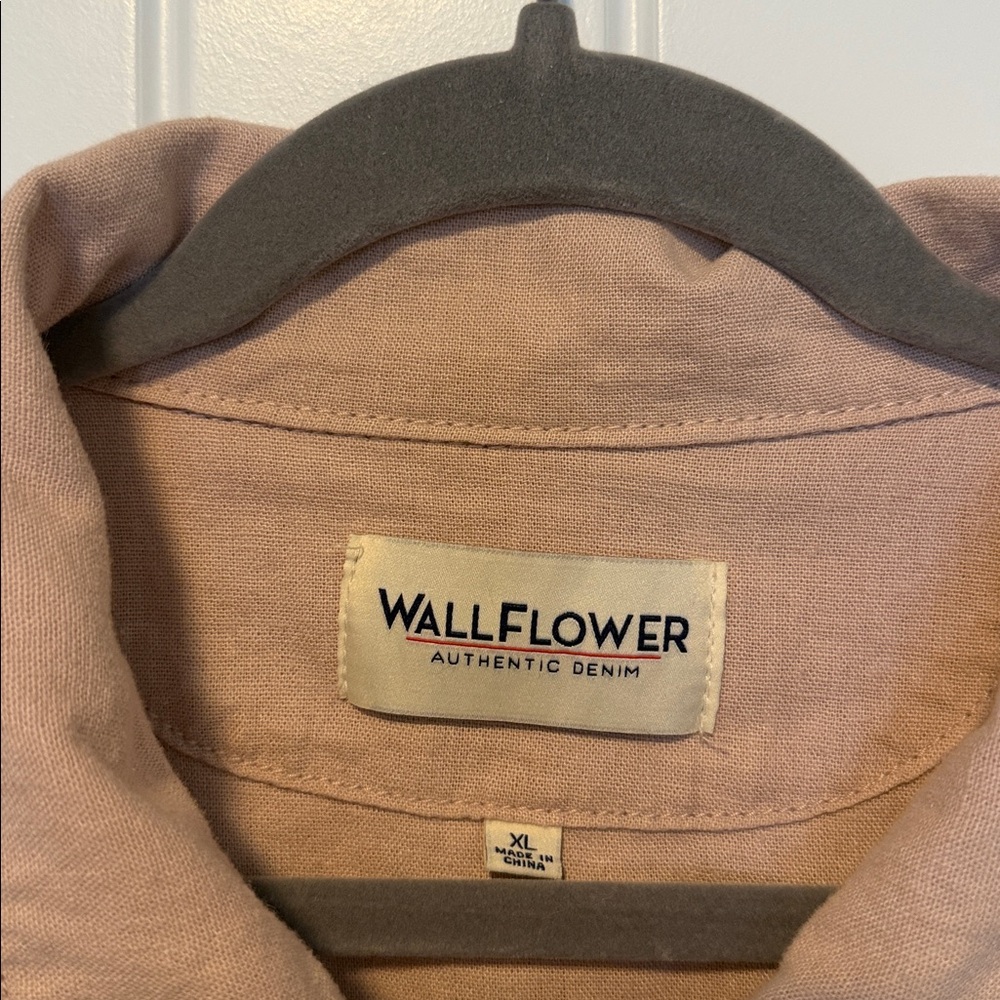 Wallflower Linen Blend Vest Pink Zip Up
Flap Pockets Collar Sz XL - Picture 2 of 10
